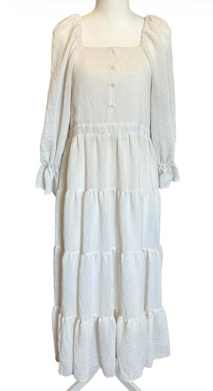 Mia Joy Joyfolie Boho Western Style Maxi Dress Size 12 Ivory